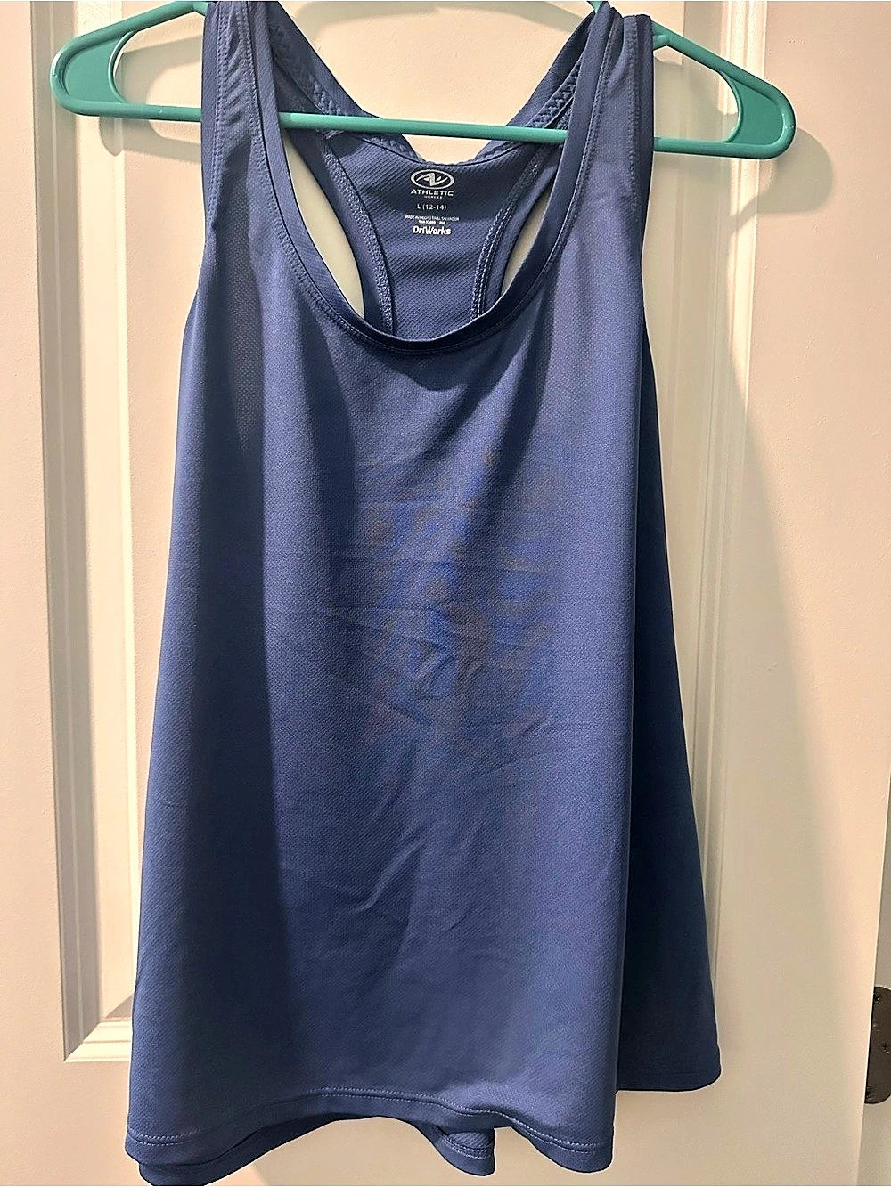 Athletic Works DriWorks tank top Women's Blue Racerback Tank Large Like New